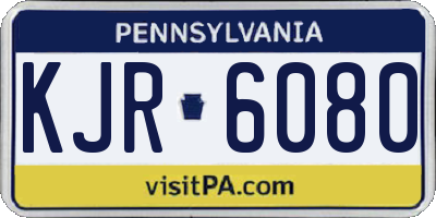 PA license plate KJR6080