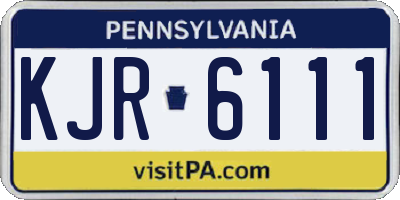 PA license plate KJR6111
