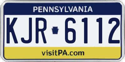 PA license plate KJR6112
