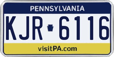 PA license plate KJR6116