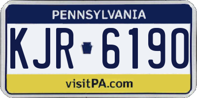 PA license plate KJR6190