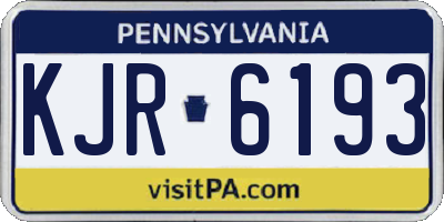 PA license plate KJR6193