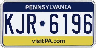 PA license plate KJR6196