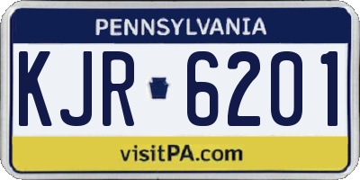 PA license plate KJR6201