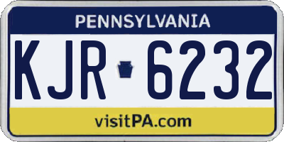 PA license plate KJR6232