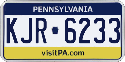 PA license plate KJR6233