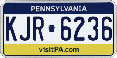 PA license plate KJR6236