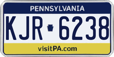 PA license plate KJR6238