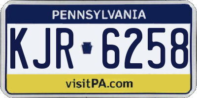 PA license plate KJR6258