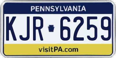 PA license plate KJR6259