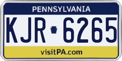 PA license plate KJR6265