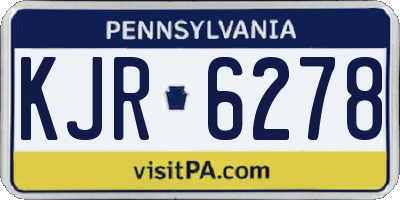 PA license plate KJR6278