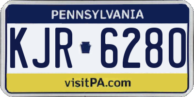 PA license plate KJR6280