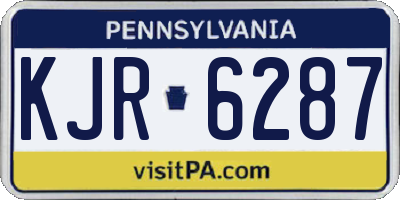 PA license plate KJR6287