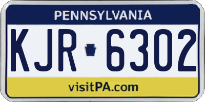 PA license plate KJR6302