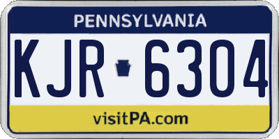 PA license plate KJR6304