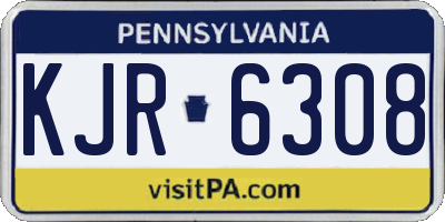 PA license plate KJR6308