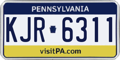 PA license plate KJR6311