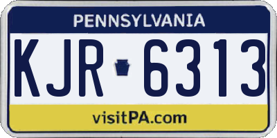 PA license plate KJR6313