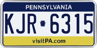PA license plate KJR6315