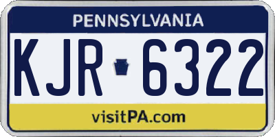 PA license plate KJR6322