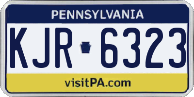 PA license plate KJR6323