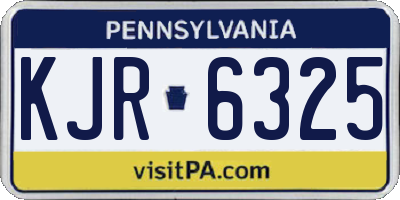 PA license plate KJR6325