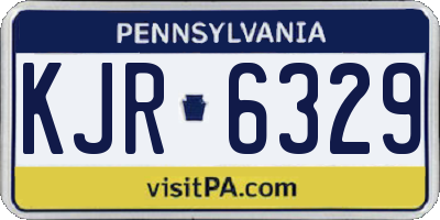 PA license plate KJR6329
