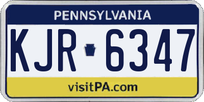 PA license plate KJR6347