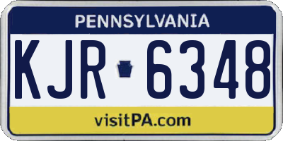 PA license plate KJR6348