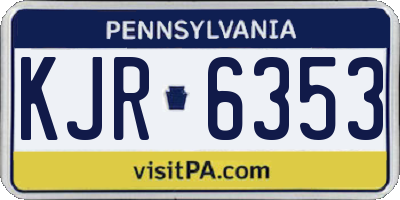 PA license plate KJR6353