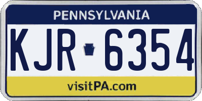 PA license plate KJR6354