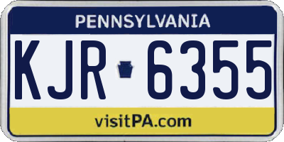 PA license plate KJR6355