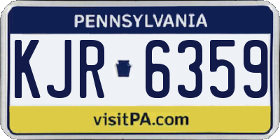 PA license plate KJR6359