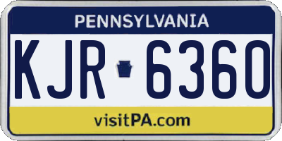 PA license plate KJR6360