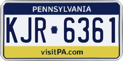 PA license plate KJR6361