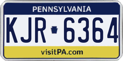 PA license plate KJR6364