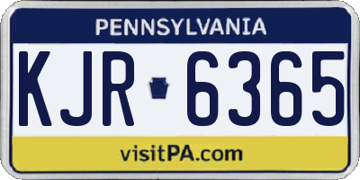 PA license plate KJR6365