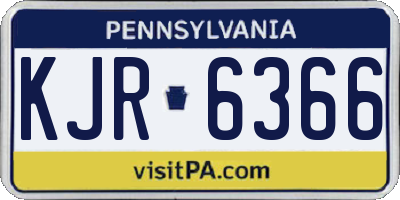 PA license plate KJR6366