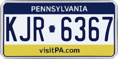 PA license plate KJR6367