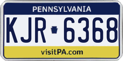 PA license plate KJR6368