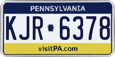 PA license plate KJR6378