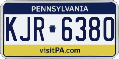 PA license plate KJR6380