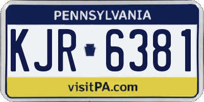PA license plate KJR6381