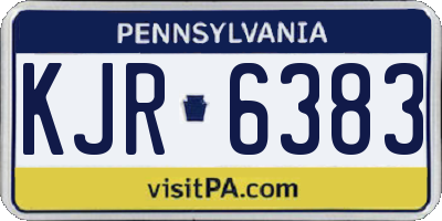 PA license plate KJR6383
