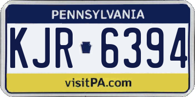 PA license plate KJR6394