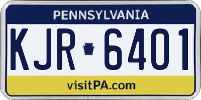 PA license plate KJR6401