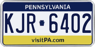 PA license plate KJR6402