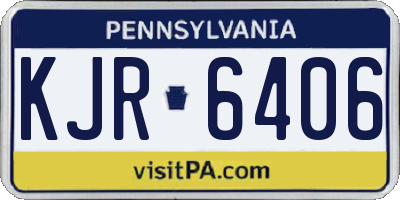 PA license plate KJR6406