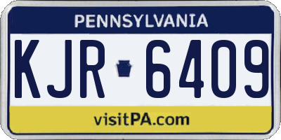 PA license plate KJR6409